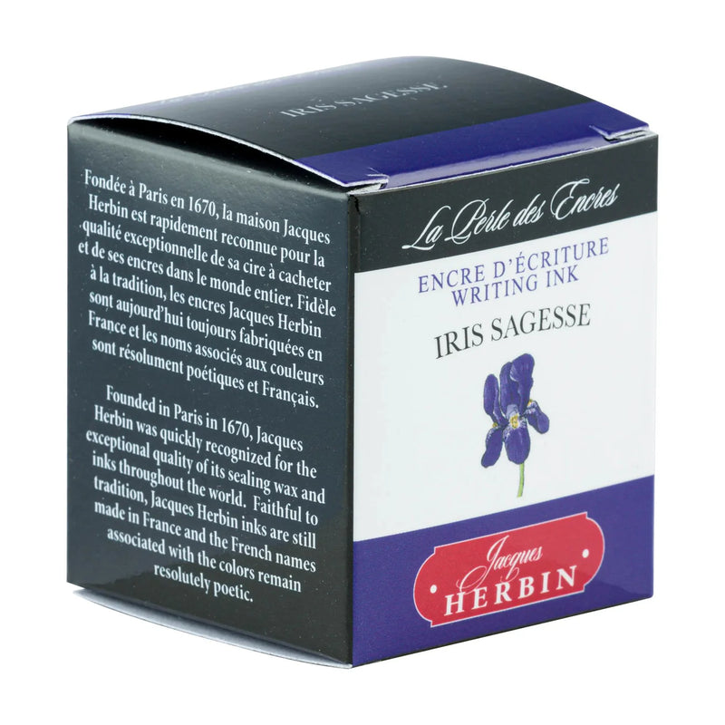 HERBIN "Jewel of Inks" Fountain Pen Ink - 30mL (with pen rest) - Iris Sagesse (Iris Wisdom)