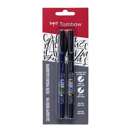 TOMBOW Fudenosuke Brush Pen Set 2 - Soft & Hard