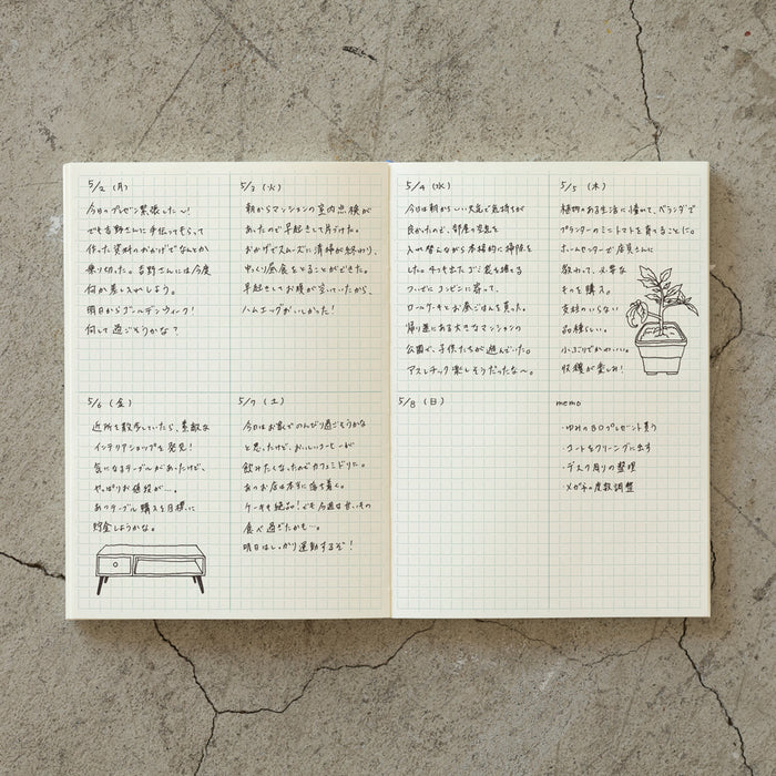 MIDORI - Notebook Journal - 192 Pages - Grid/Squared Block - A5
