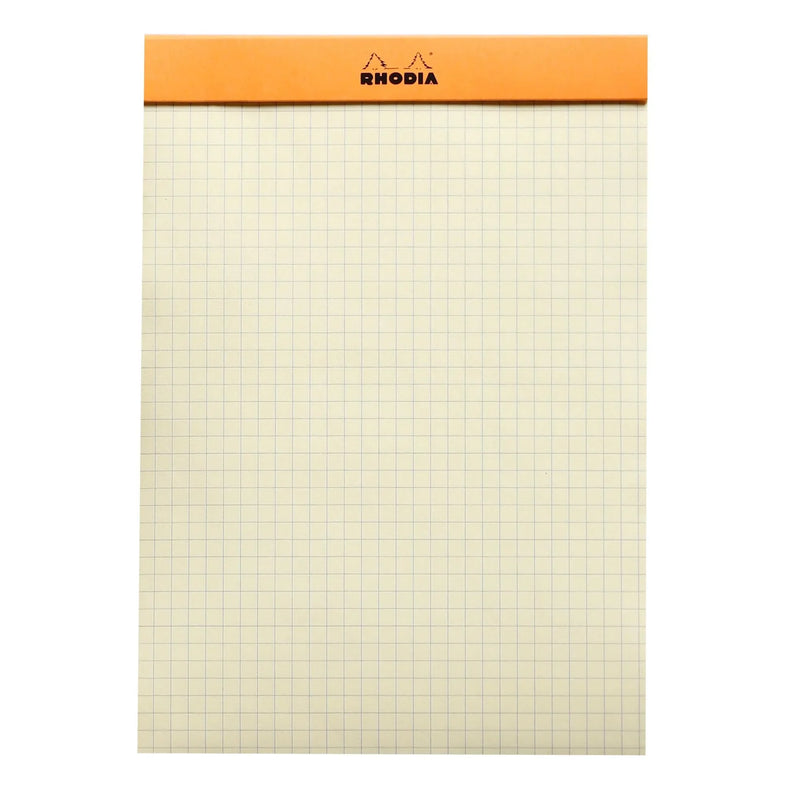 RHODIA No. 16 Top-Stapled Legal Pad (Yellow Paper) - Orange - A5 - Grid