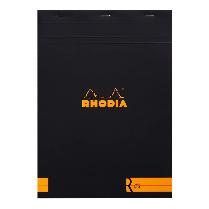 RHODIA Premium R No. 18 Top-Stapled Pad - Black - A4 - Ruled