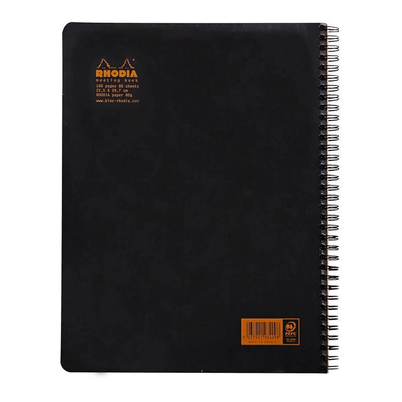 RHODIA Wirebound Meeting Notebook - Black - A4+