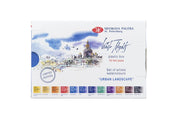 WHITE NIGHTS Limited Edition Artists' Watercolours Set - 12 Full Pans & Plastic Palette - Urban Landscape