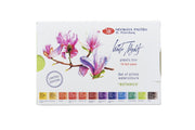 WHITE NIGHTS Limited Edition Artists' Watercolours Set - 12 Full Pans & Plastic Palette - Botanica 