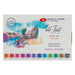 WHITE NIGHTS Artists' Watercolours Set - 12 Full Pans & Plastic Palette - Pastel Colours