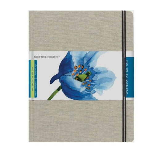 HAND-BOOK JOURNAL CO - Travelogue Series - Watercolour Journal (300gsm) - Grand Portrait (10.5 x 8.25" / 27 x 21cm) - Grey Linen