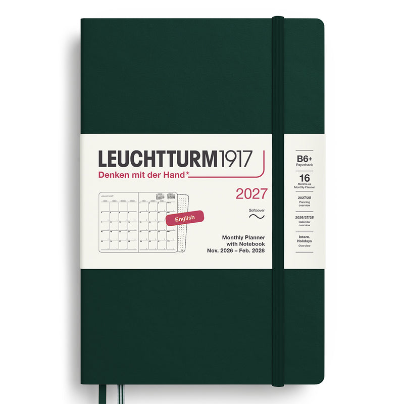 2027 LEUCHTTURM1917 Monthly Planner with Dotted Notebook - Soft Cover - Paperback (B6+)