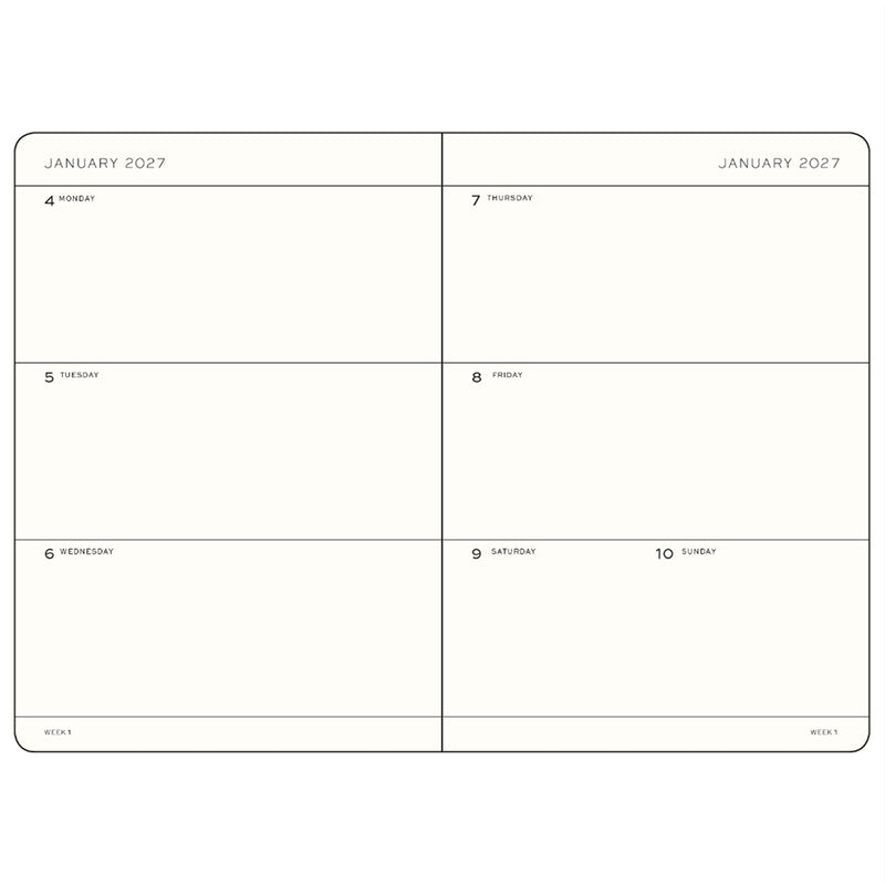 2027 LEUCHTTURM1917 Weekly Horizontal Diary Planner - Hard Cover - Medium (A5)