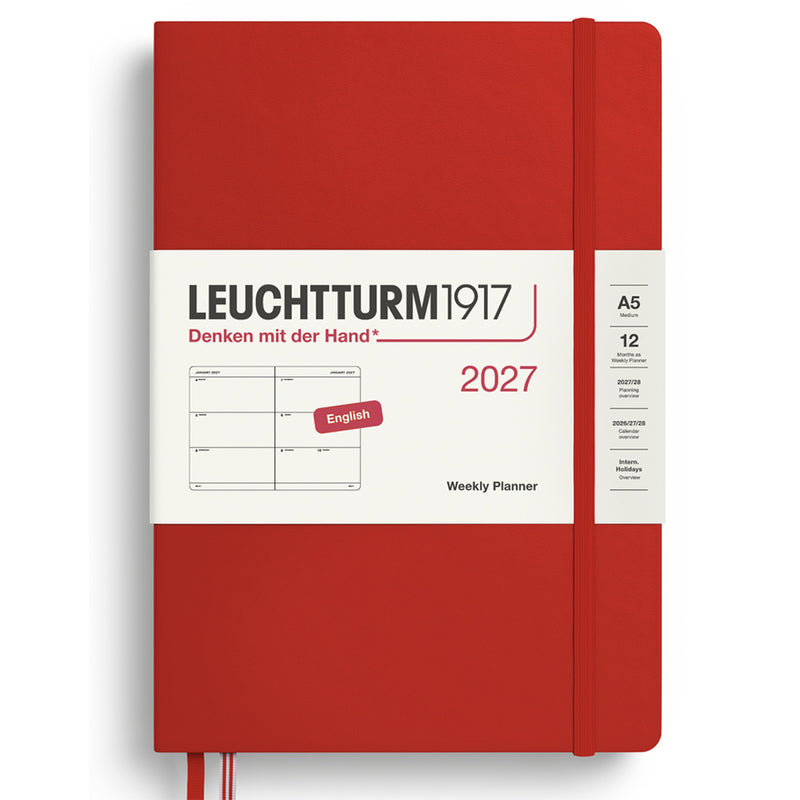 2027 LEUCHTTURM1917 Weekly Horizontal Diary Planner - Hard Cover - Medium (A5)