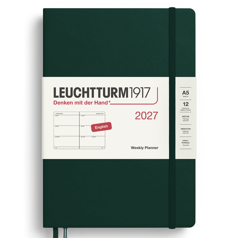 2027 LEUCHTTURM1917 Weekly Horizontal Diary Planner - Hard Cover - Medium (A5)
