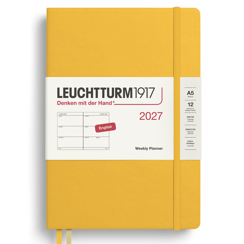 2027 LEUCHTTURM1917 Weekly Horizontal Diary Planner - Hard Cover - Medium (A5)