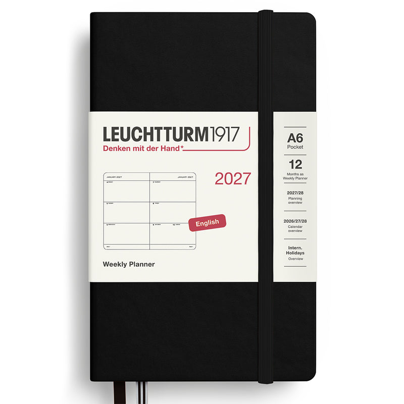 2027 LEUCHTTURM1917 Weekly Horizontal Diary Planner - Hard Cover - Pocket (A6)