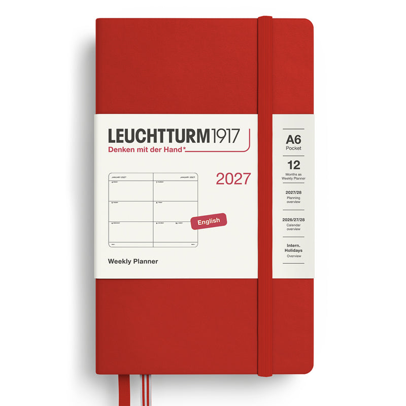 2027 LEUCHTTURM1917 Weekly Horizontal Diary Planner - Hard Cover - Pocket (A6)