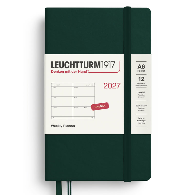 2027 LEUCHTTURM1917 Weekly Horizontal Diary Planner - Hard Cover - Pocket (A6)