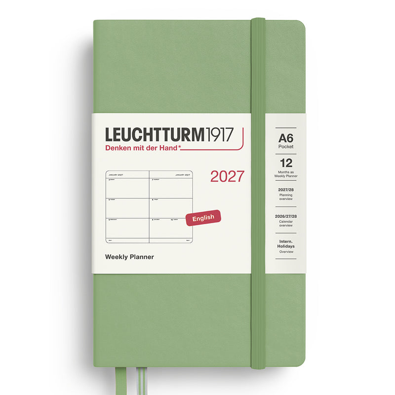 2027 LEUCHTTURM1917 Weekly Horizontal Diary Planner - Hard Cover - Pocket (A6)