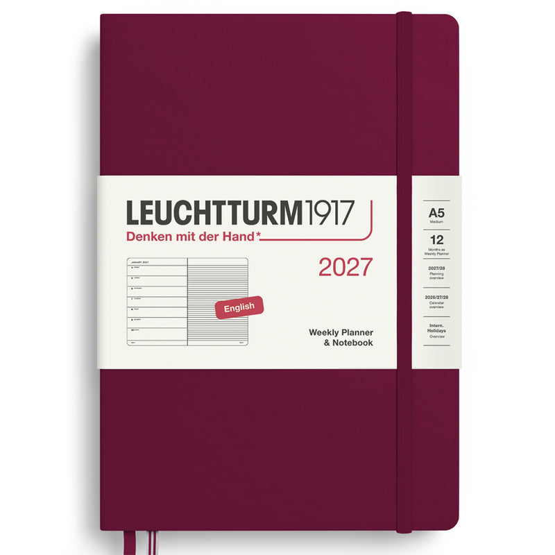 2027 LEUCHTTURM1917 Weekly Planner and Notebook - Hard Cover - Medium (A5)
