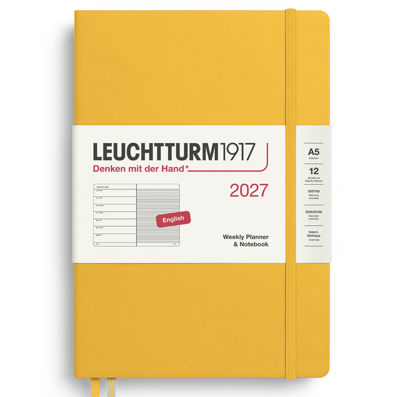 2027 LEUCHTTURM1917 Weekly Planner and Notebook - Hard Cover - Medium (A5)
