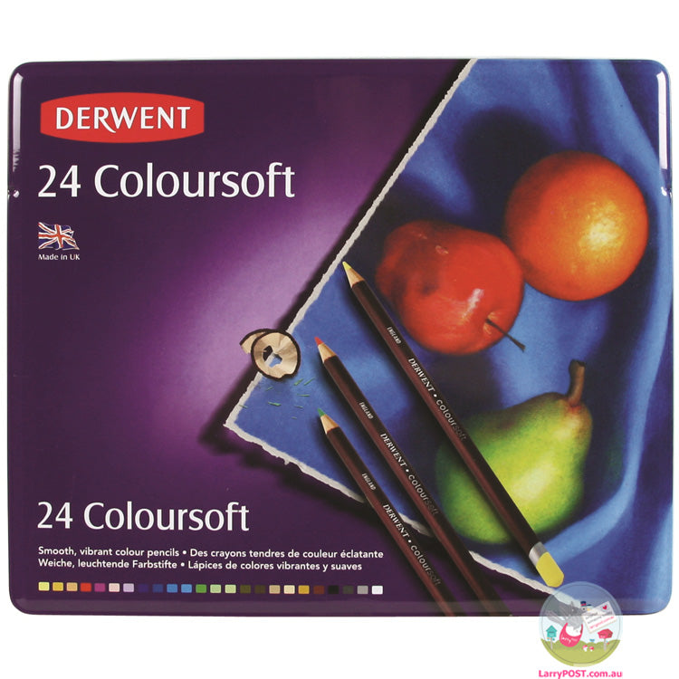 DERWENT Coloursoft Pencil Tin 24 Asst