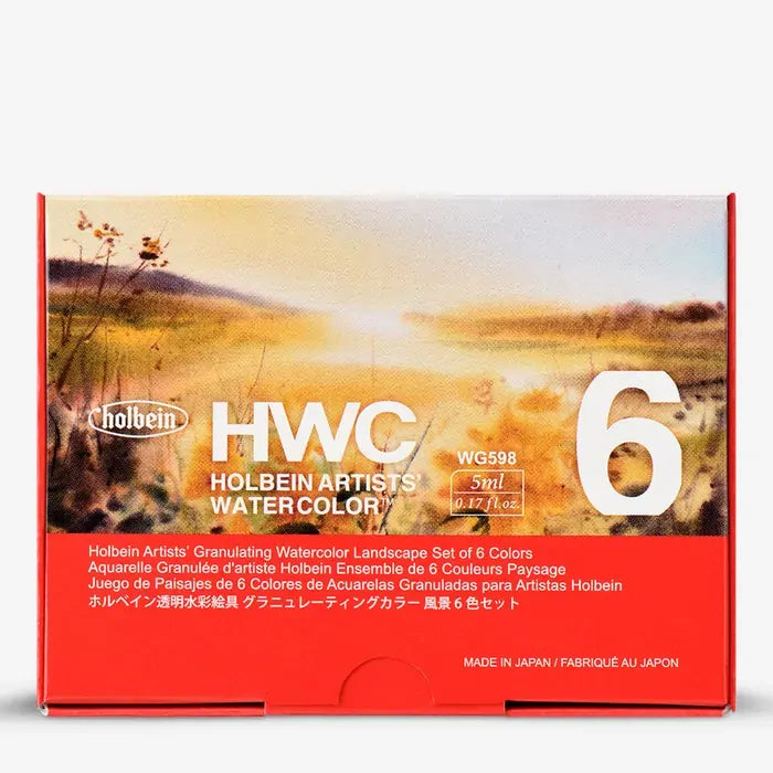 HOLBEIN Artists' Watercolour Granulated Set - 5mL x 6 Colours - Landscape