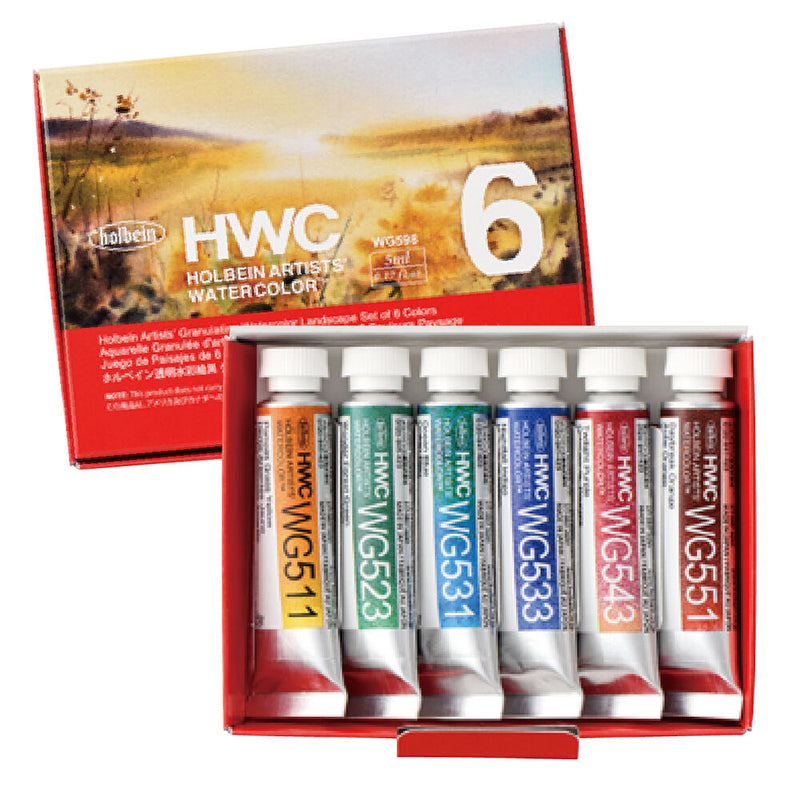 HOLBEIN Artists' Watercolour Granulated Set - 5mL x 6 Colours - Landscape