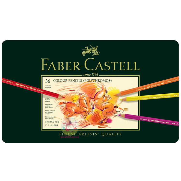 FABER-CASTELL Polychromos Coloured Pencils - Tin of 36