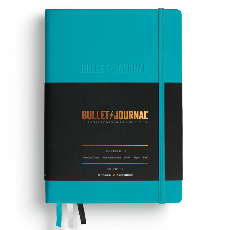 Drehgriffel Bullet Journal Edition - Gel Twist Pen - Black Ink (0.5mm) - Brass Tip - Aluminium Barrel in Turquoise