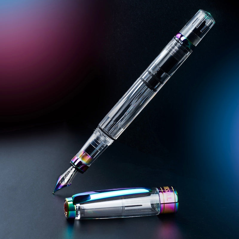 TWSBI Diamond 580 Iris Fountain Pen - Clear with plated aluminium trim - 1.1mm Italic (stub) Nib