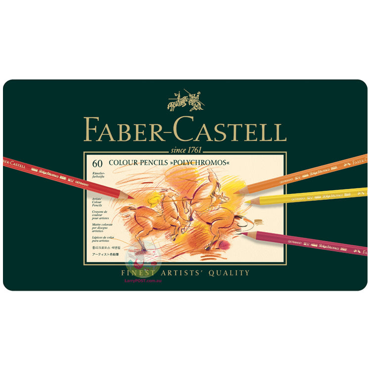Buy FABER-CASTELL Polychromos Coloured Pencils - Tin of 60 | LarryPOST