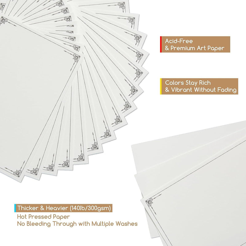 MEEDEN Watercolour Postcards - Hot Press 300gsm - 10 Sheets - 4 x 6"