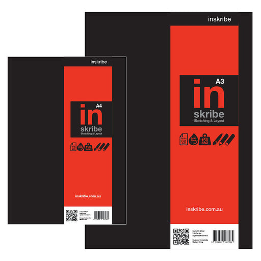 INSKRIBE Hard Cover Sketchbook - Medium Grain - 150gsm - Portrait A5 
