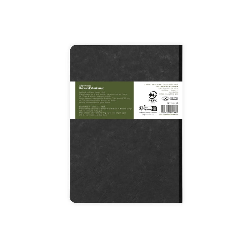 CLAIREFONTAINE Life Unplugged Clothbound Notebook - A5 - Black