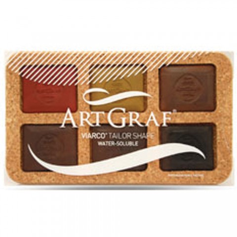 ARTGRAF Viarco Tailor Shape Watersoluble Carbon Discs - Earth Tones Set