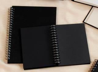 EBONY Black Drawing Paper 180gsm - Spiral Sketchbook - 6 x 6"
