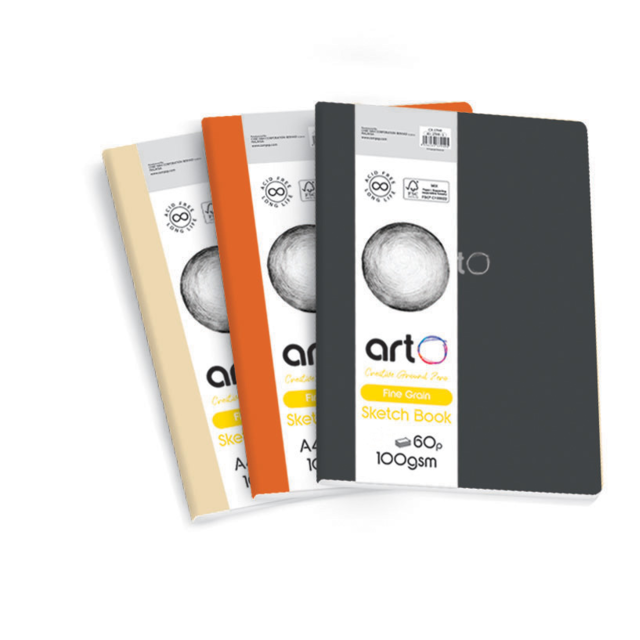 ARTO Fine Grain Sketch Book (Cahier Style) - 100gsm - 60 pages - A4