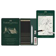 Faber-Castell graphic met set with pencils and tools on a white background