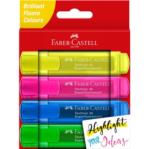 FABER-CASTELL Textliner 46 Superfluorescent Highlighters - Set 4