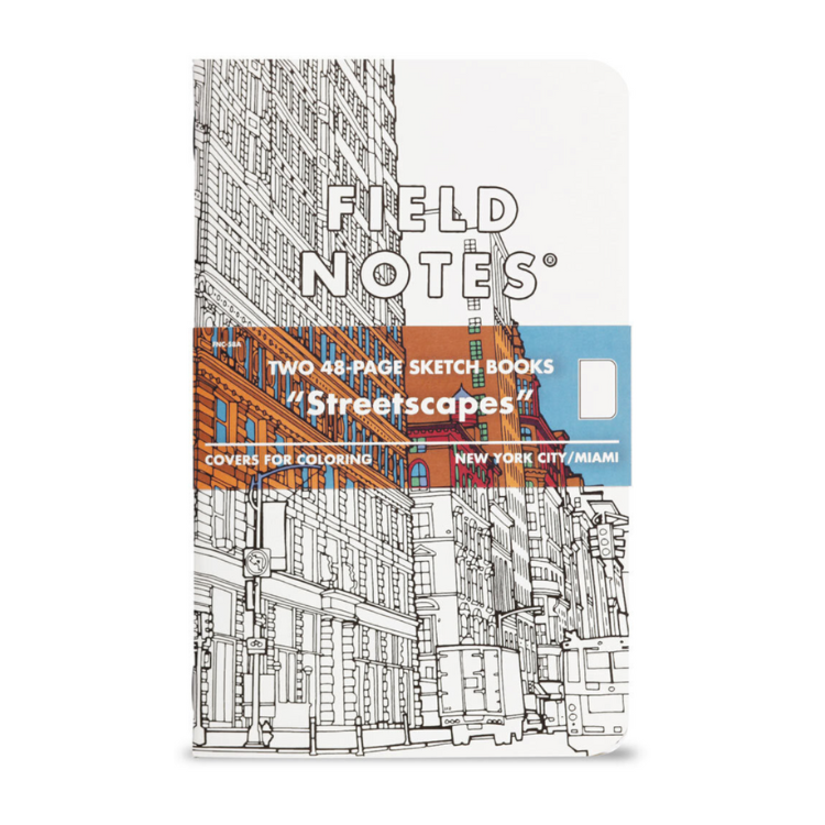 FIELD NOTES Streetscapes Sketchbook - New York + Miami - Set of 2 - Pocket Plus  (10.8 x 16.5cm) - Plain pages