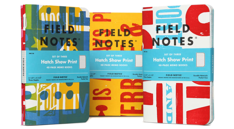 FIELD NOTES - Hatch Show Print - Set of 3 - Pocket (A6 9x14cm) - Ruled