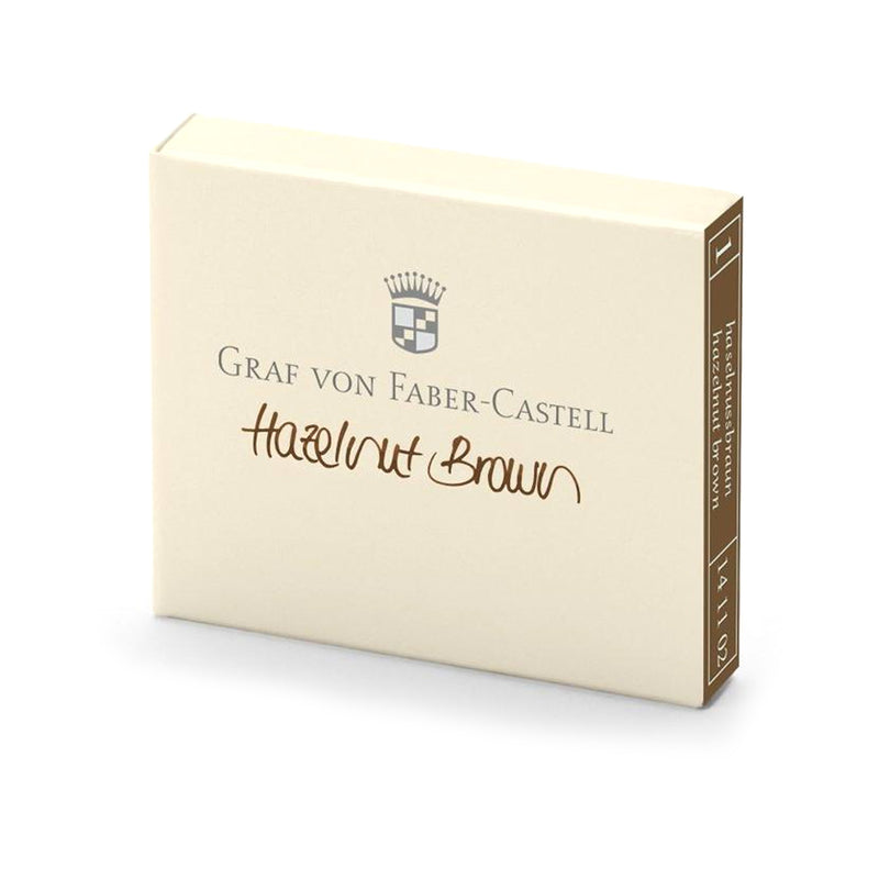 GRAF VON FABER-CASTELL Ink Cartridges - 6 Pack - Hazelnut Brown