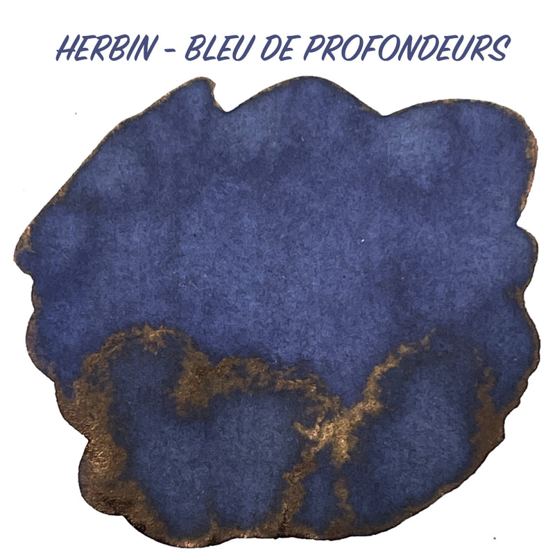 HERBIN "Jewel of Inks" Fountain Pen Ink - 30mL (with pen rest) - Bleu Des Profondeurs (Periwinkle)