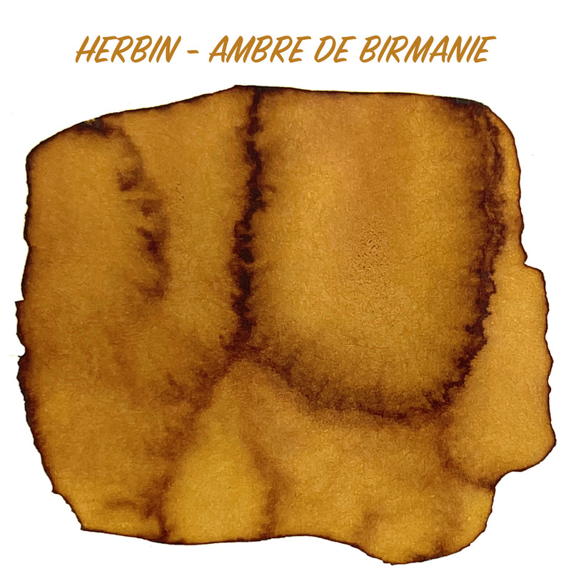 HERBIN "Jewel of Inks" Fountain Pen Ink - 30mL (with pen rest) - Ambre De Birmanie (Burmese Amber)