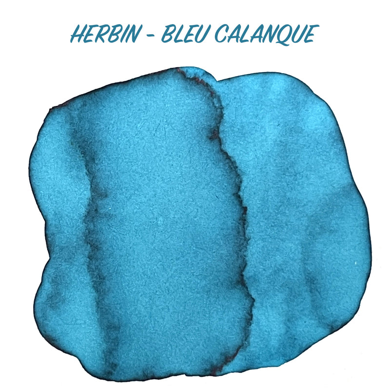 HERBIN "Jewel of Inks" Fountain Pen Ink - 30mL (with pen rest) - Bleu Calanque (Cove Blue)