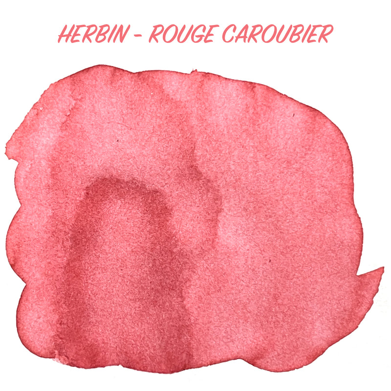 HERBIN "Jewel of Inks" Fountain Pen Ink - 30mL (with pen rest) - Rouge Caroubier (Red Carob)