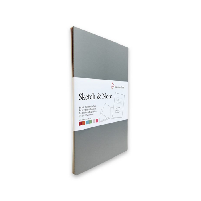 HAHNEMUEHLE Sketch & Note Booklet (125gsm) - A6 - 2 Pack - Grey/Pink