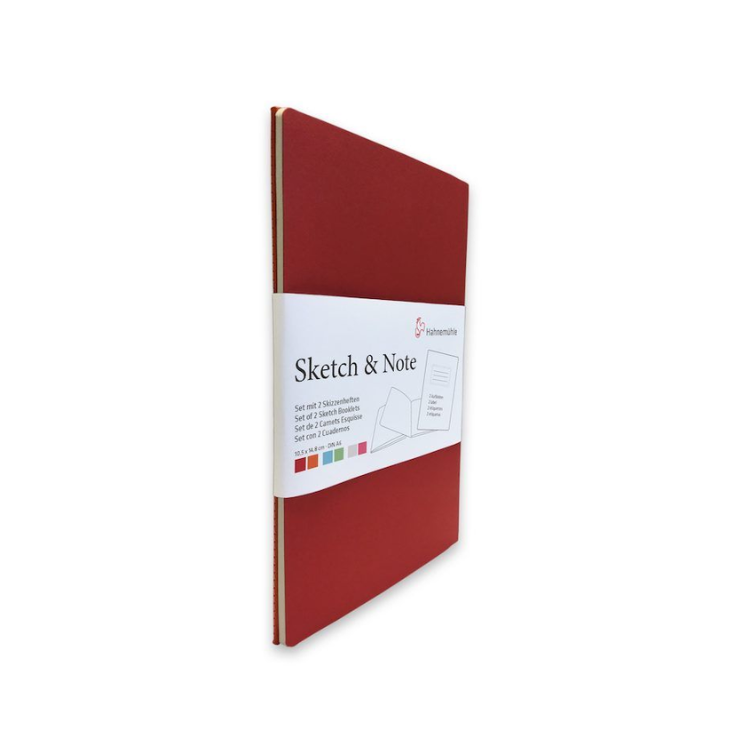 HAHNEMUEHLE Sketch & Note Booklet (125gsm) - A6 - 2 Pack - Red/Orange