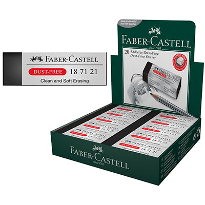 FABER-CASTELL Black Dust-Free (Graphite) Eraser with Sleeve - Single
