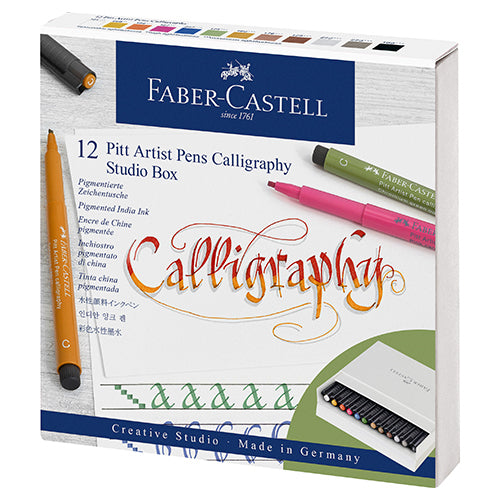 FABER-CASTELL Pitt Artist Pen - Calligraphy Studio Box (12 pieces)