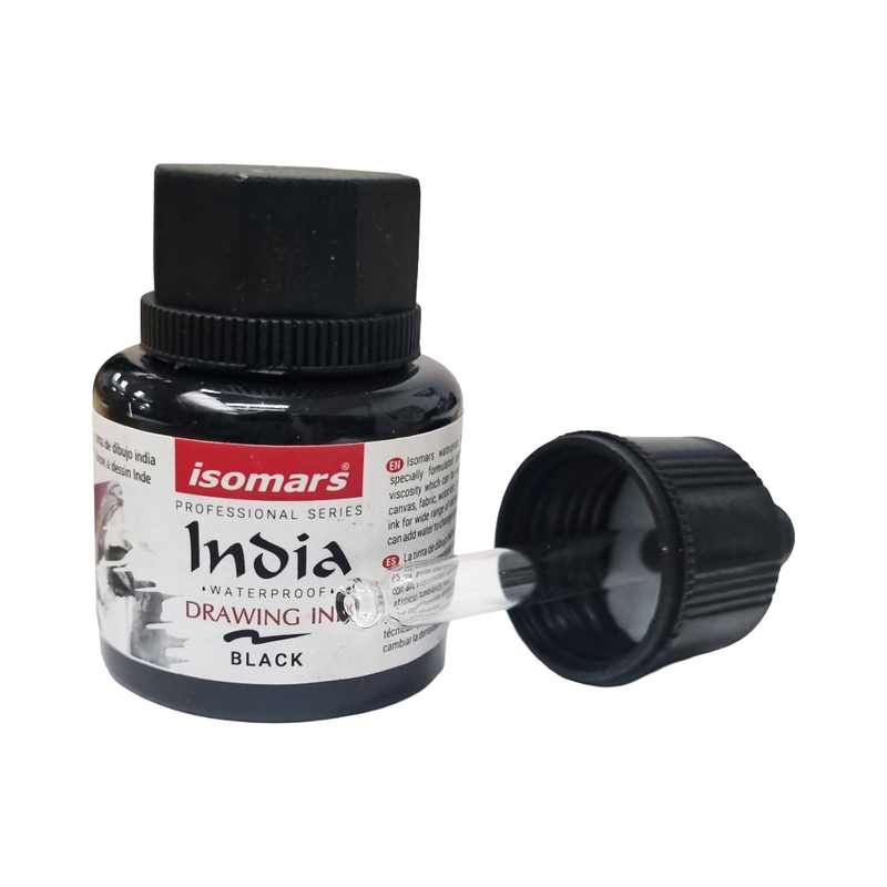ISOMARS Professional India Drawing Ink (Waterproof) - 35mL - Black
