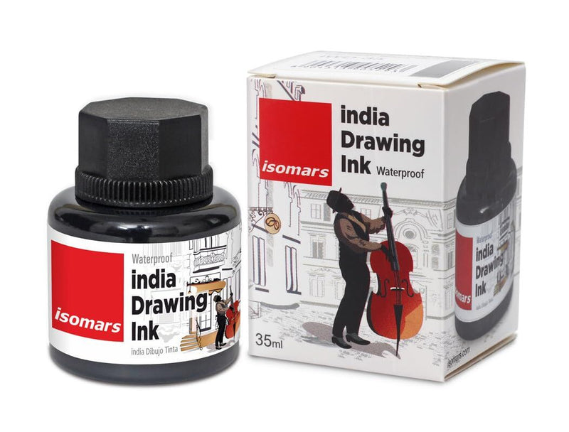 ISOMARS Professional India Drawing Ink (Waterproof) - 35mL - Black