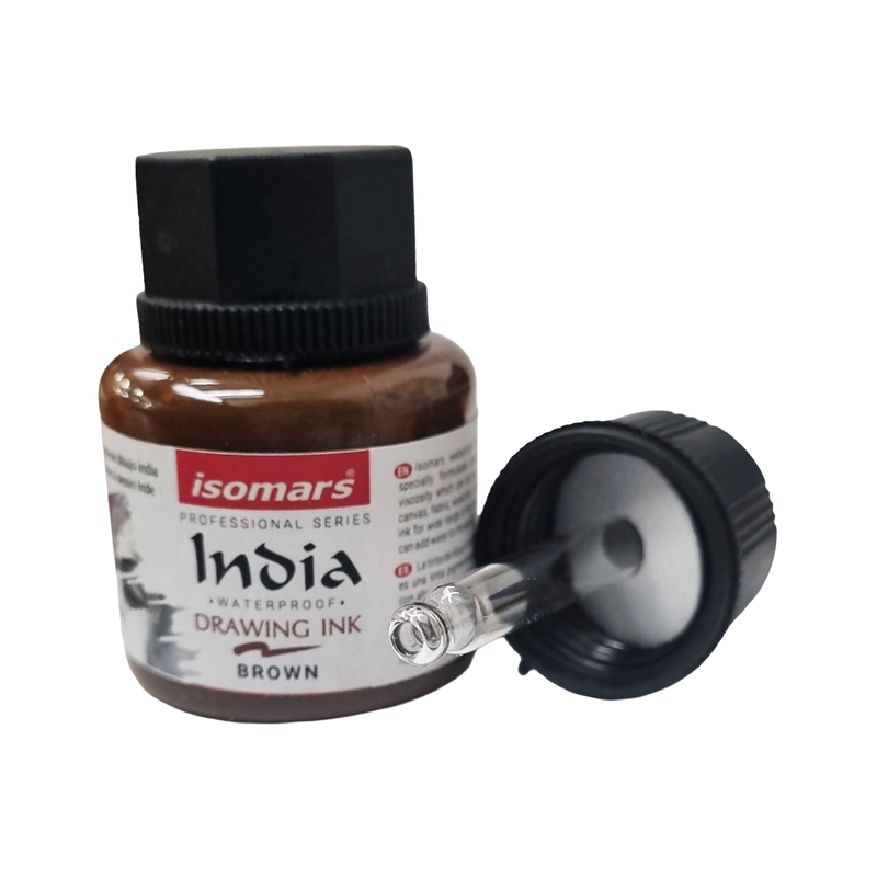 ISOMARS Professional India Drawing Ink (Waterproof) - 35mL - Brown